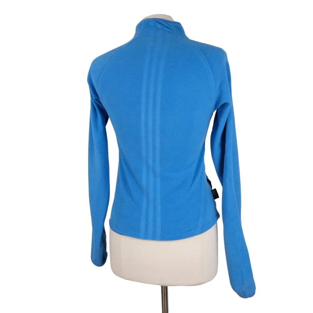 Adidas Jacket Pullover Women’s Size Small Fleece Quarter Zip Blue - Picture 6 of 11